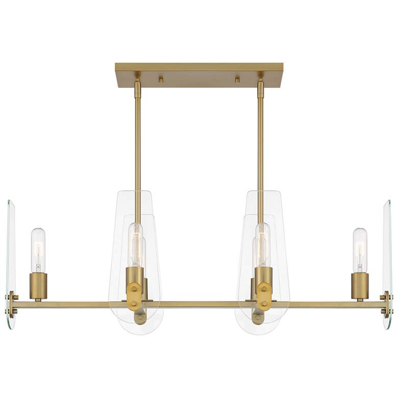 Image 1 Bergen Beach 34" Wide Brushed Gold 6 Light Island