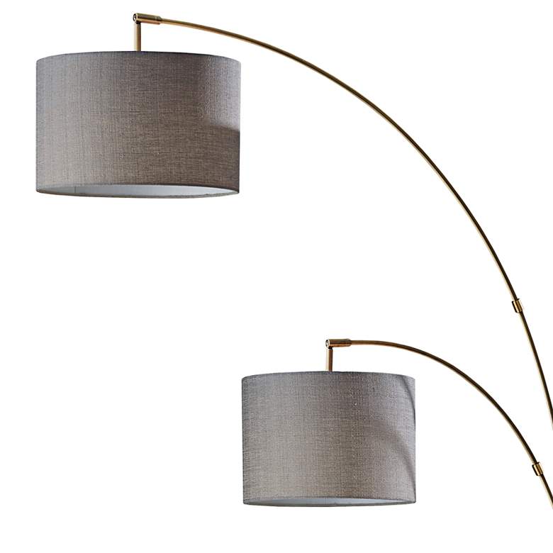 Image 3 Bergen Black and Antique Brass 3-Light Arc Floor Lamp more views