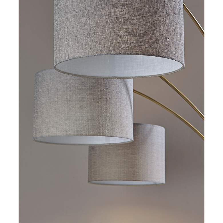 Image 4 Bergen Black and Antique Brass 3-Light Arc Floor Lamp more views