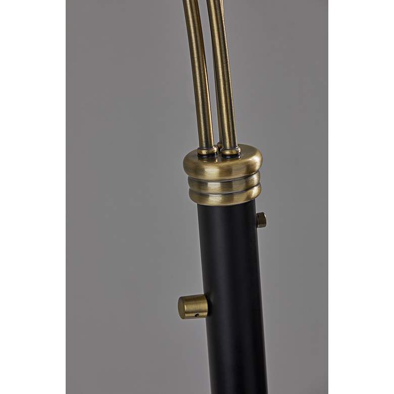 Image 6 Bergen Black and Antique Brass 3-Light Arc Floor Lamp more views