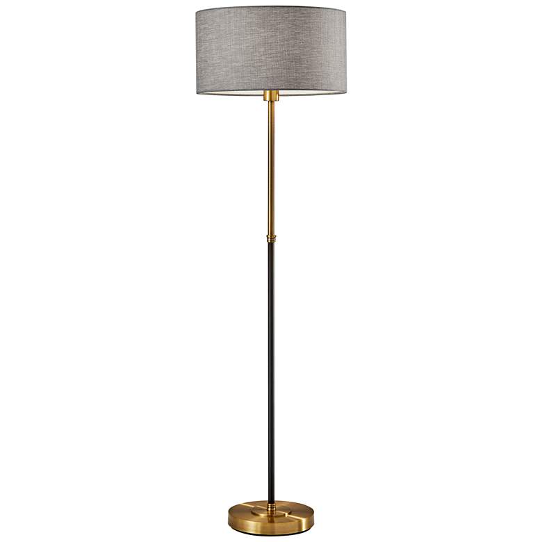 Image 1 Bergen Black and Antique Brass Floor Lamp
