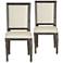 Bergere Artisan Sand Fabric Studio Dining Chairs Set of 2