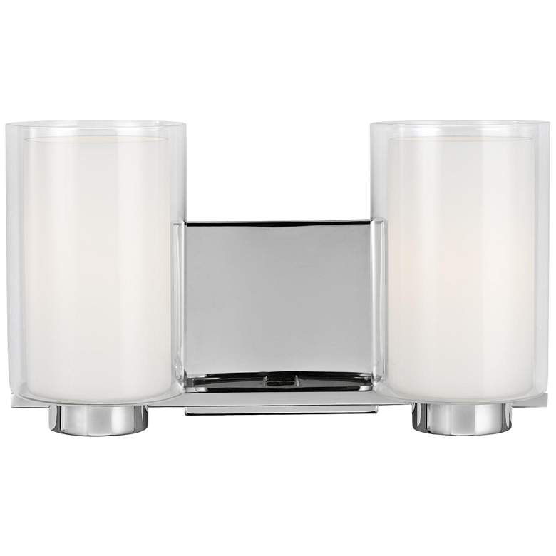 Image 1 Bergin 2-Light 13 1/2" Wide Chrome Bath Light