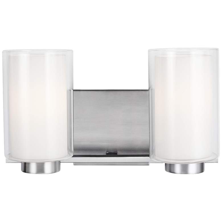 Image 1 Bergin 2-Light 13 1/2" Wide Satin Nickel Bath Light