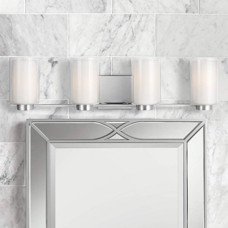 Image 1 Bergin 30" Wide Satin Nickel 4-Light Bath Light