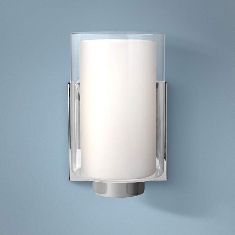 Image 1 Bergin 7 1/2" High Chrome 1-Light Wall Sconce