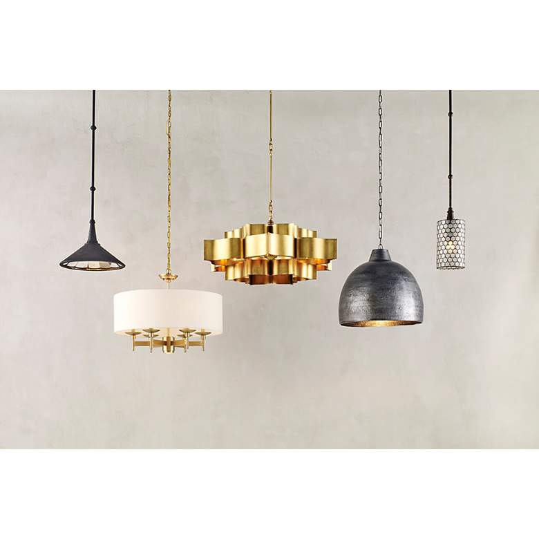 Image 3 Bering 28" Wide Antique Brass 7-Light Chandelier more views