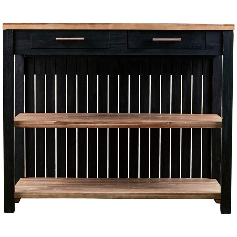 Image 3 Berinsly 43 1/2"W Black Natural Expandable Kitchen Island more views