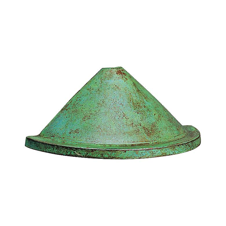 Image 1 Berkeley 8 1/2"W Half-Cone Verdigris Outdoor Step Light