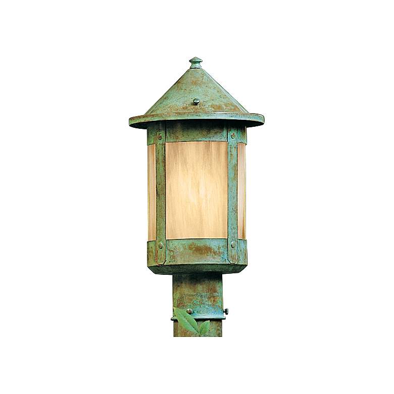 Image 1 Berkeley 9 1/4 inch High Gold-White Glass Outdoor Post Light