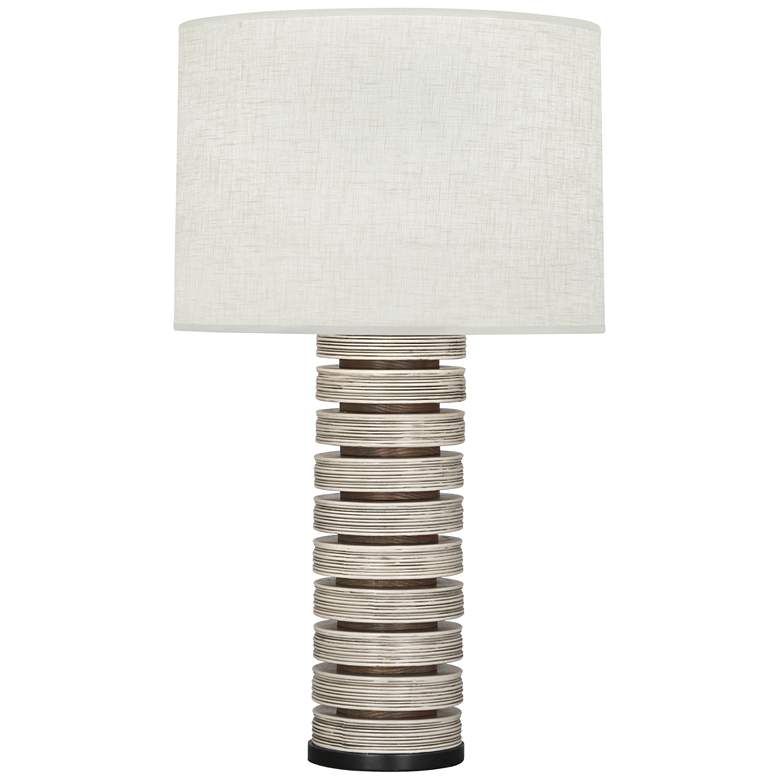 Image 1 Berkley Antique Oyster Stacked Table Lamp with Cream Shade