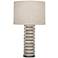 Berkley Antique Oyster Stacked Table Lamp with Heather Shade