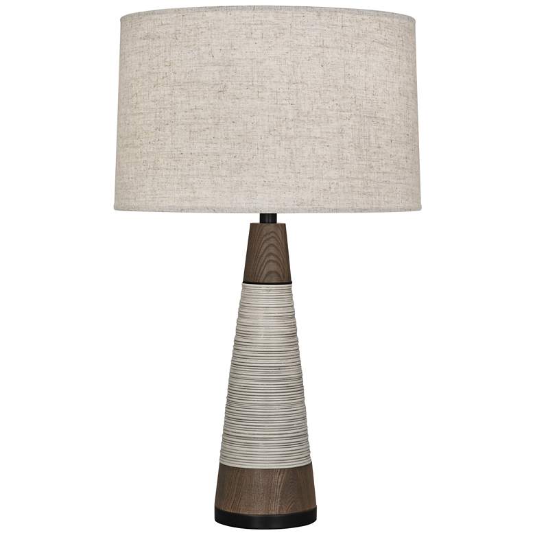 Image 1 Berkley Antique Oyster Tapered Table Lamp w/ Heather Shade