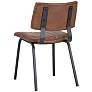 Berkley Bravo Cognac Faux Leather and Metal Dining Chair Set of 2