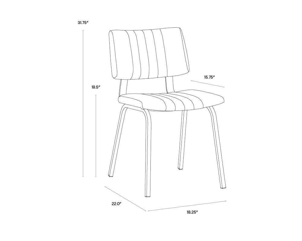 Berkley Bravo Cognac Faux Leather and Metal Dining Chair Set of 2