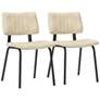 Berkley Bravo Cream Faux Leather and Metal Dining Chair Set of 2