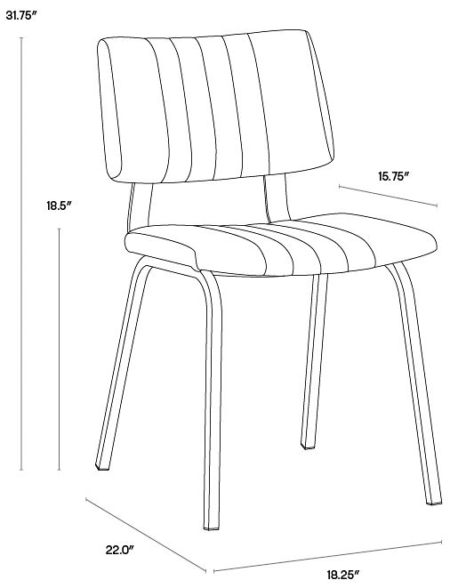 Berkley Bravo Cream Faux Leather and Metal Dining Chair Set of 2