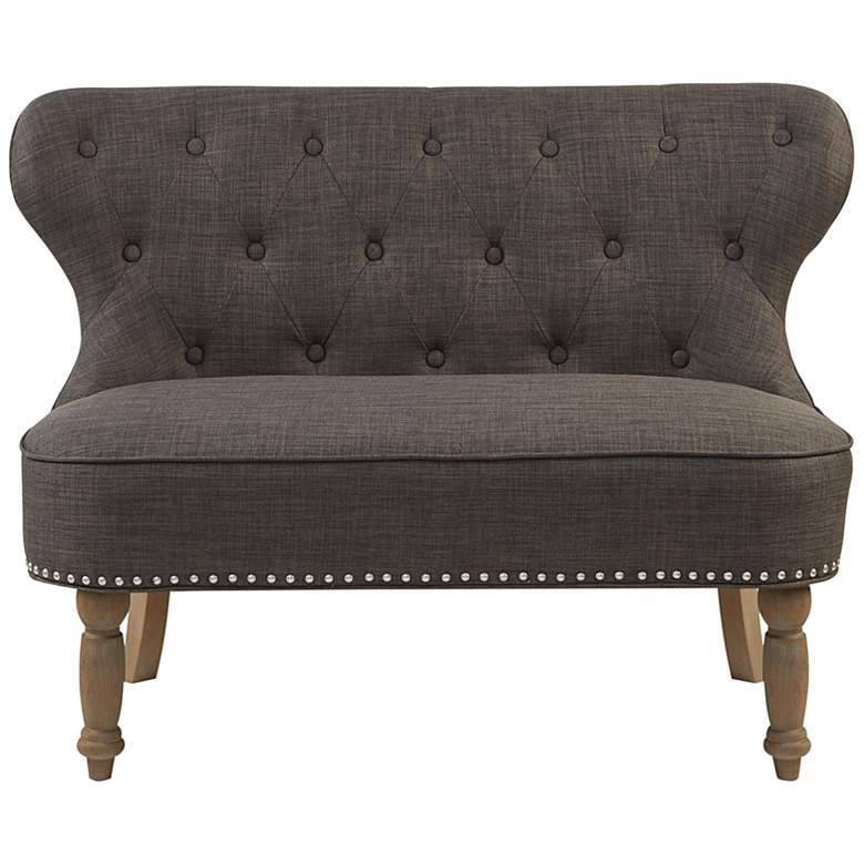 Image 6 Berkley Charcoal Fabric Tufted Settee more views