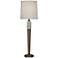 Berkley Walnut Wood Buffet Table Lamp w/ Bisque Linen Shade