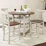 Berkley White Wood Stain 5-Piece Counter Height Dining Set