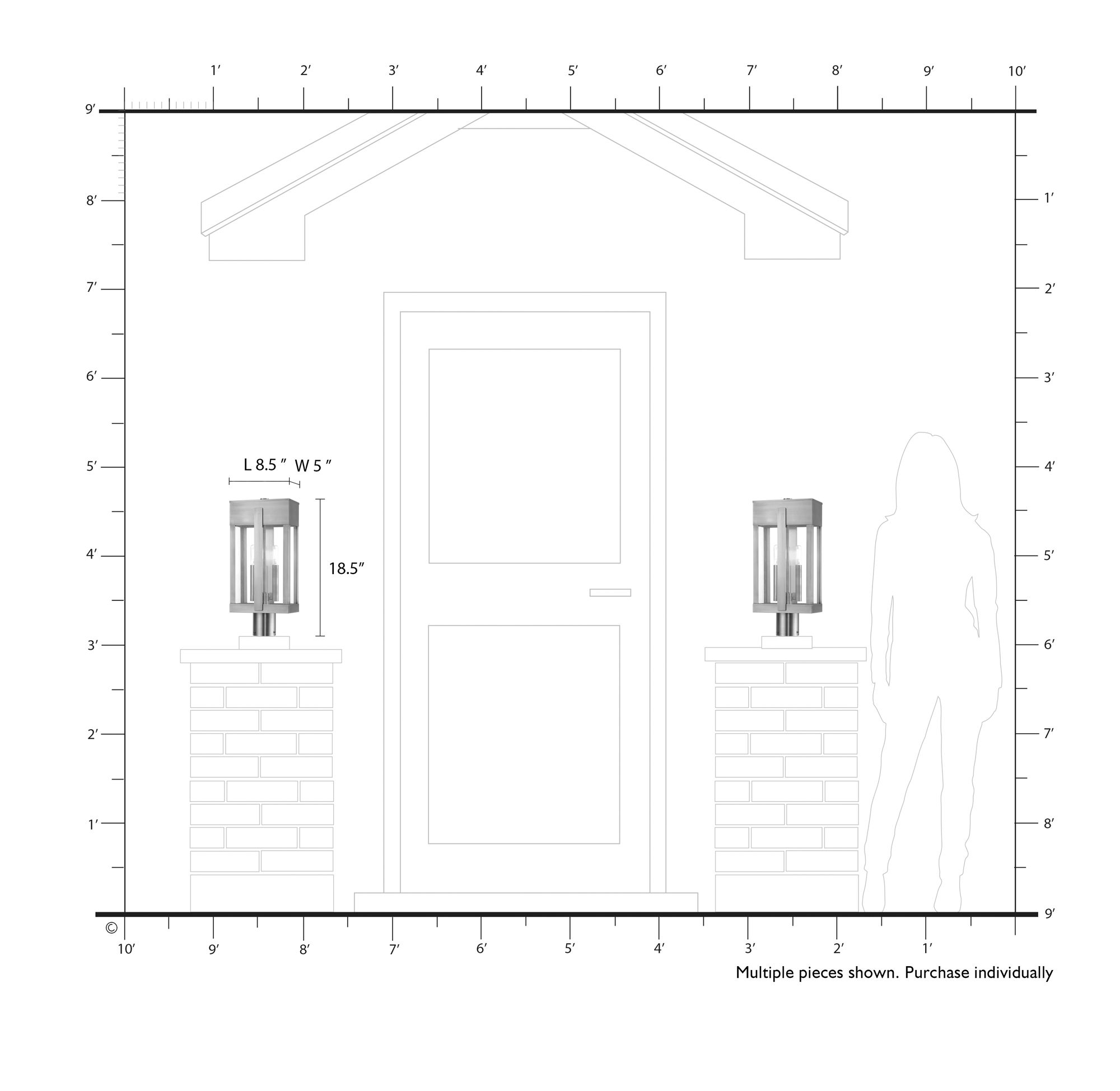 Berksford 2 Light Antique Brass Large Outdoor Post Top Lantern