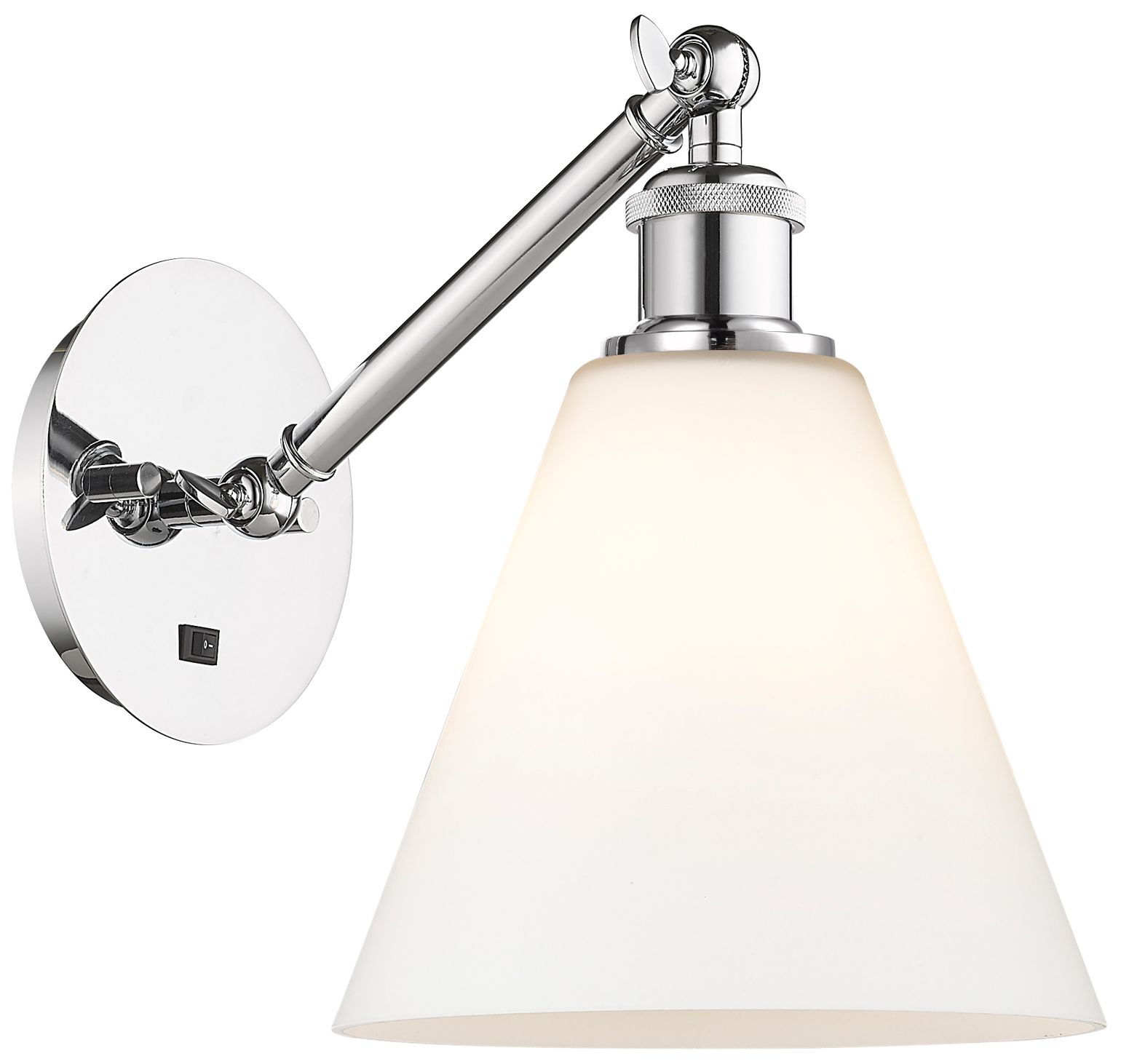 Berkshire 10" High Chrome Wall Sconce with Matte White Shade