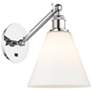 Berkshire 10" High Chrome Wall Sconce with Matte White Shade