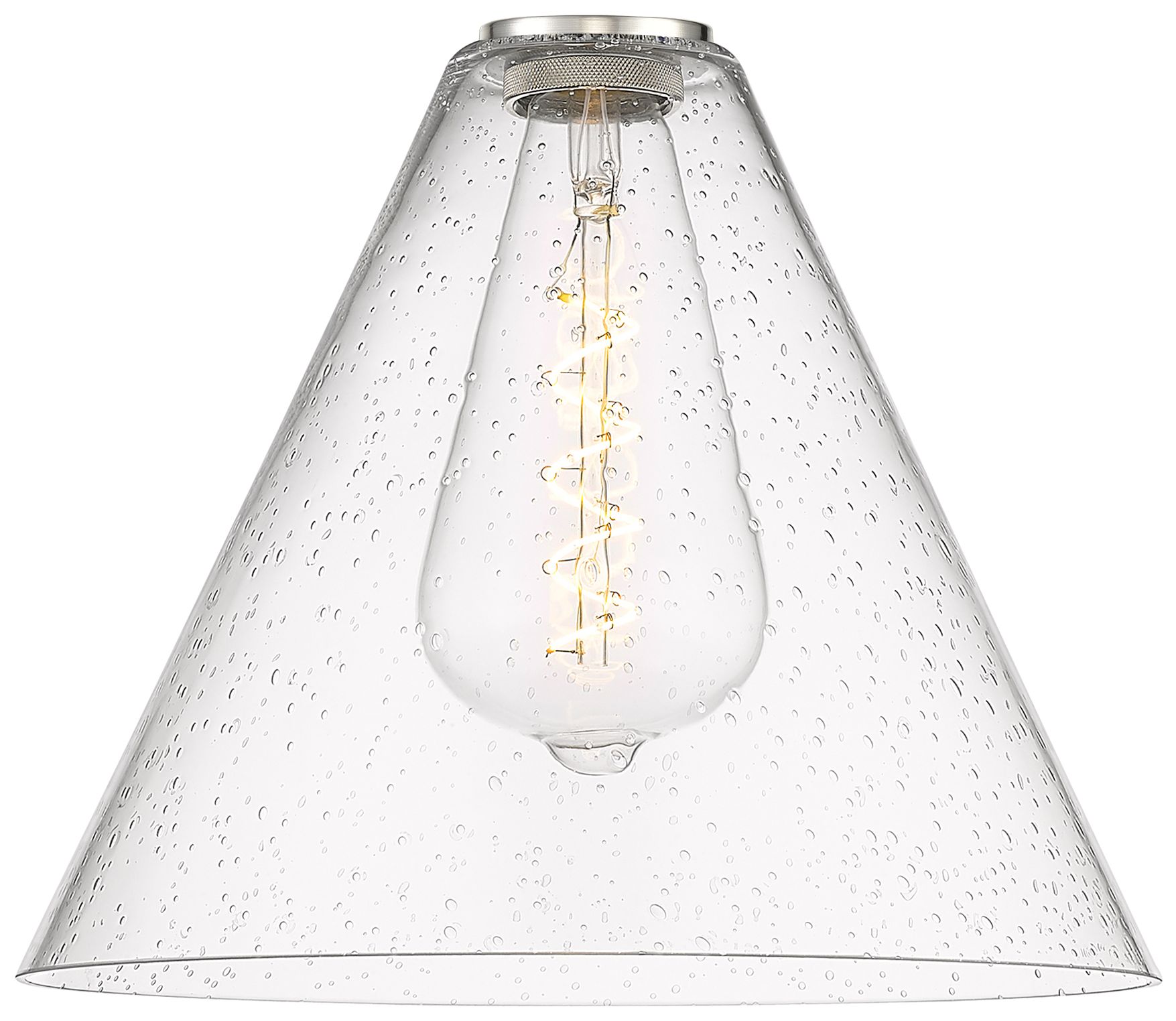 Image 4 Berkshire 12" Brushed Satin Nickel Mini Pendant w/ Seedy Shade more views