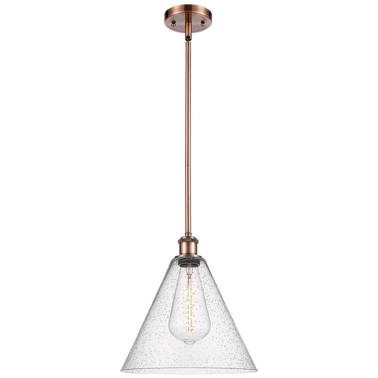 Image 1 Berkshire 12" LED Mini Pendant - Antique Copper - Seedy Shade