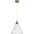 Berkshire 12" LED Mini Pendant - Brushed Brass - Seedy Shade