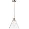 Berkshire 12" LED Mini Pendant - Brushed Satin Nickel - Seedy Shade