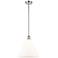 Berkshire 12" LED Mini Pendant - Polished Chrome - Matte White Shade