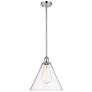 Berkshire 12" LED Mini Pendant - Polished Chrome - Seedy Shade