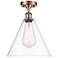 Berkshire 12" LED Semi-Flush Mount - Antique Copper - Clear Shade