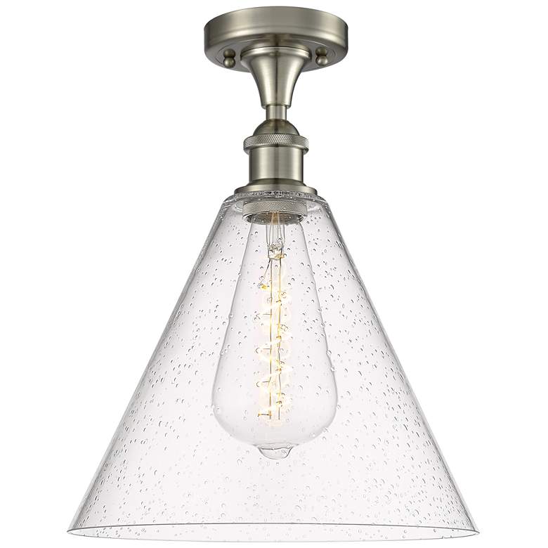Image 1 Berkshire 12" LED Semi-Flush Mount - Brushed Satin Nickel - Seedy Sha
