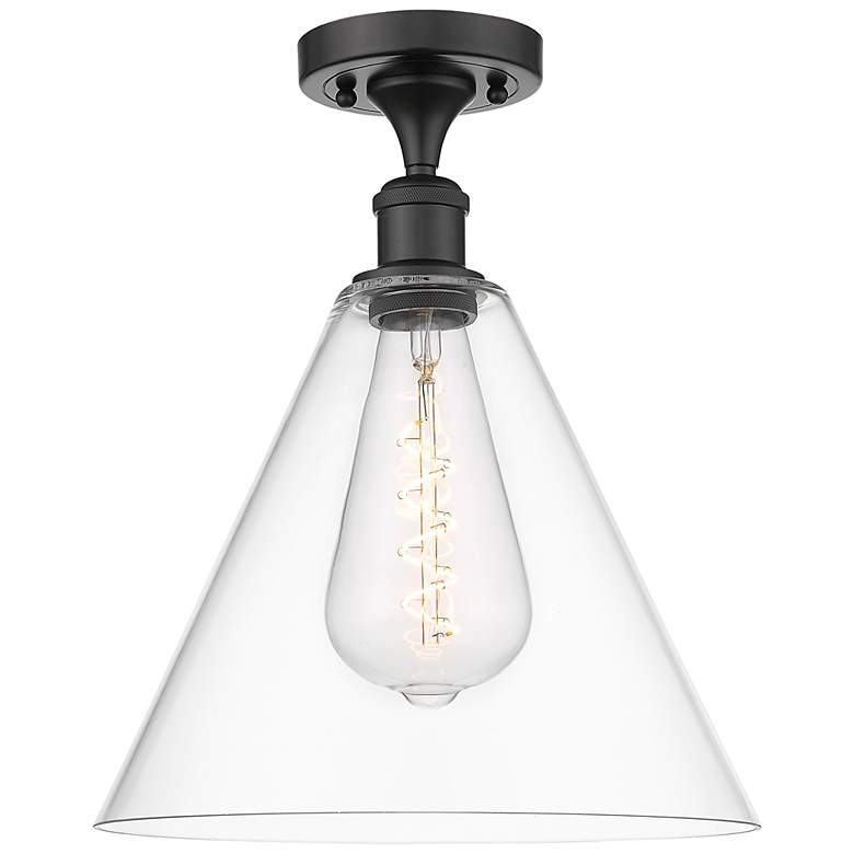 Image 1 Berkshire 12" LED Semi-Flush Mount - Oil Rubbed Bronze - Clear Shade