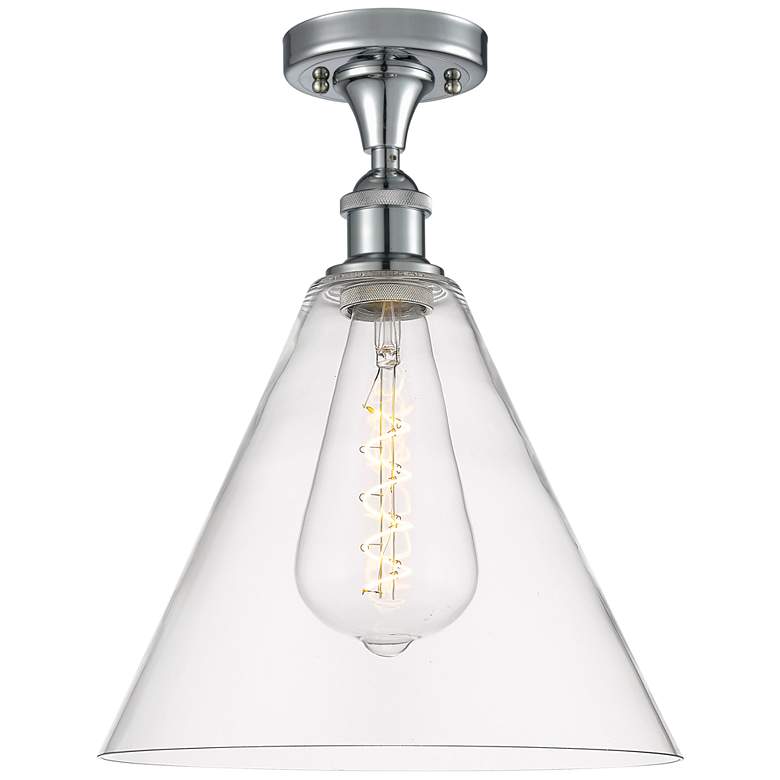 Image 1 Berkshire 12" LED Semi-Flush Mount - Polished Chrome - Clear Shade