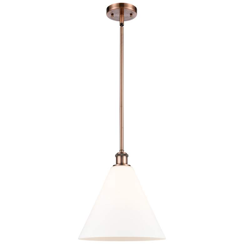 Image 1 Berkshire 12" Mini Pendant - Antique Copper - Matte White Shade
