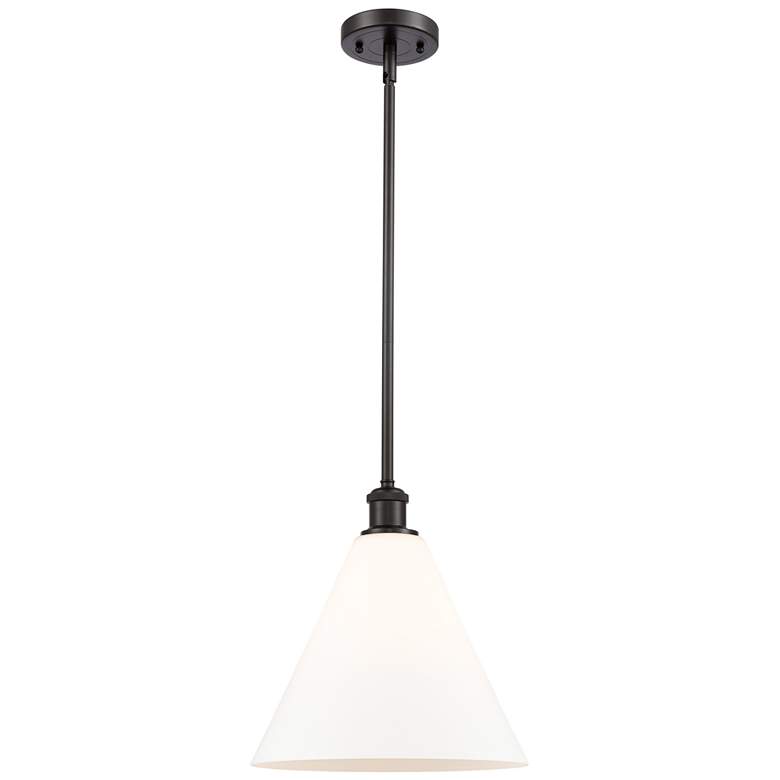 Image 1 Berkshire 12" Mini Pendant - Oil Rubbed Bronze - Matte White Shade