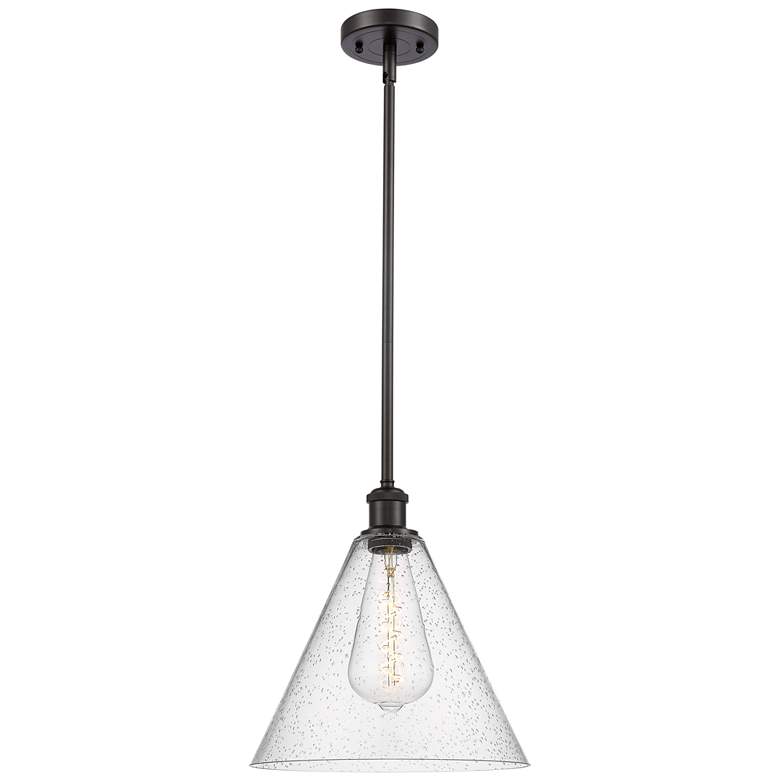 Image 1 Berkshire 12" Mini Pendant - Oil Rubbed Bronze - Seedy Shade