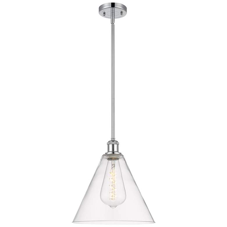 Image 1 Berkshire 12" Mini Pendant - Polished Chrome - Clear Shade