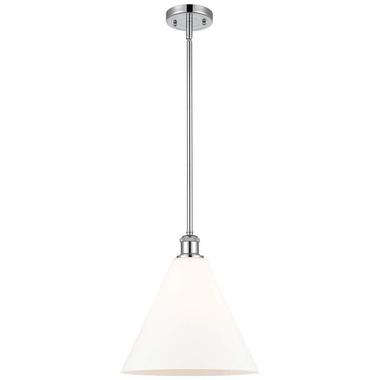 Image 1 Berkshire 12" Mini Pendant - Polished Chrome - Matte White Shade