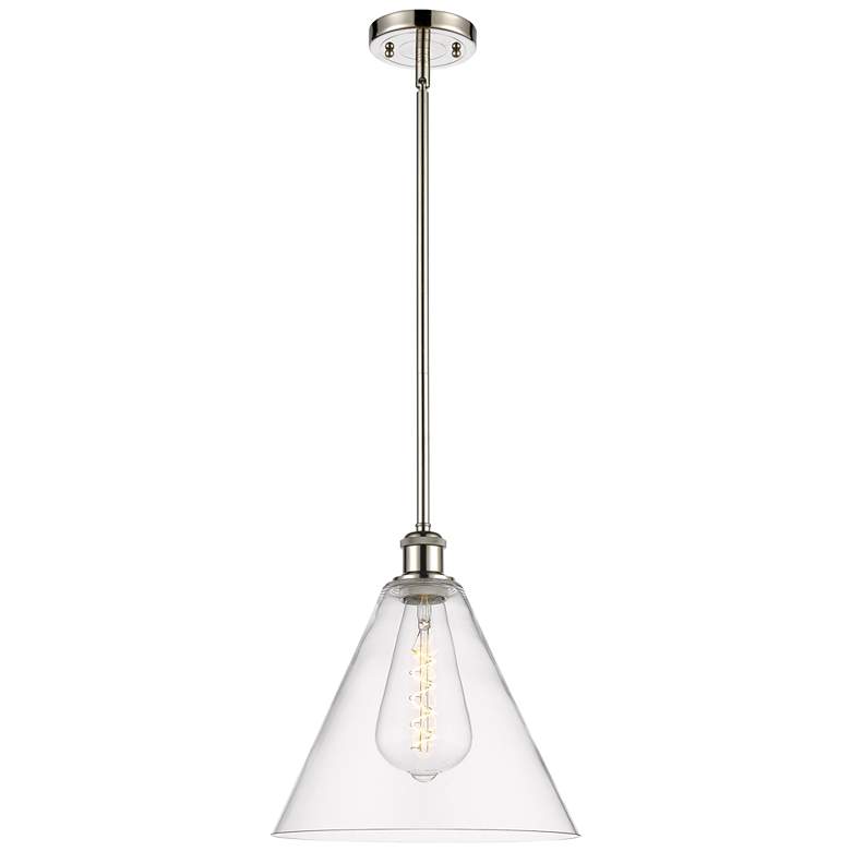 Image 1 Berkshire 12" Mini Pendant - Polished Nickel - Clear Shade