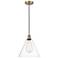 Berkshire 12" Wide Antique Brass Corded Mini Pendant w/ Clear Shade