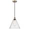 Berkshire 12" Wide Antique Brass Corded Mini Pendant w/ Seedy Shade