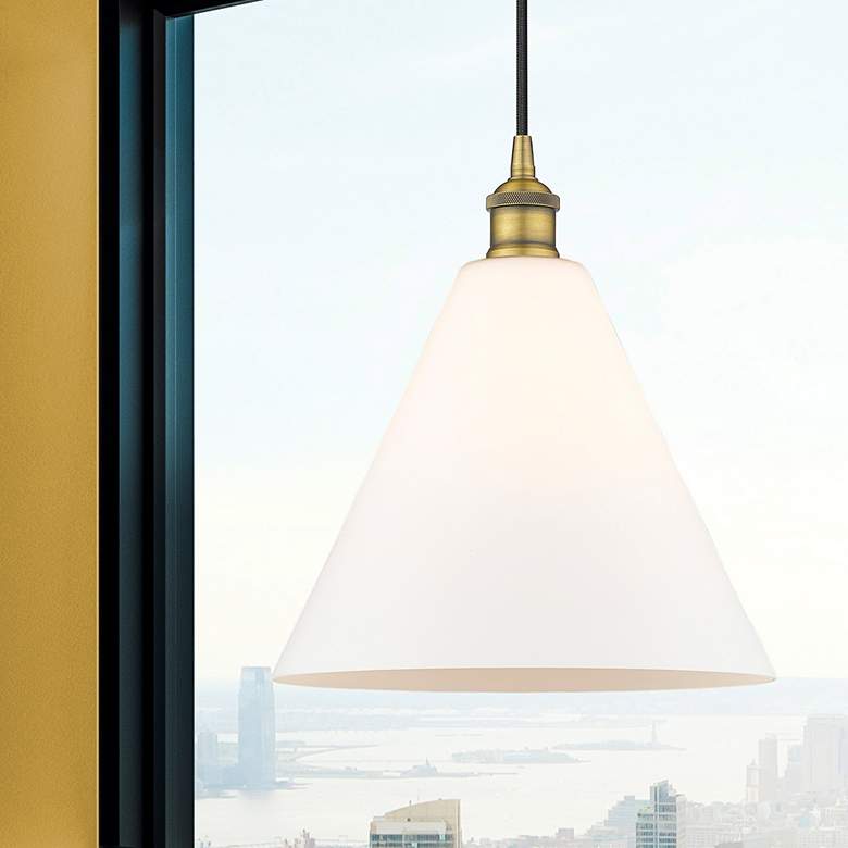 Image 4 Berkshire 12" Wide Brushed Brass Mini Pendant more views