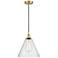 Berkshire 12" Wide Satin Gold Corded Mini Pendant With Seedy Shade