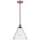 Berkshire 12"W Antique Copper and Clear Glass Mini Pendant