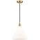 Berkshire 12"W Satin Gold Corded Mini Pendant w/ Matte White Shade