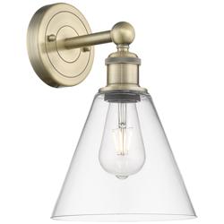 Berkshire 13"High Antique Brass Sconce With Clear Shade